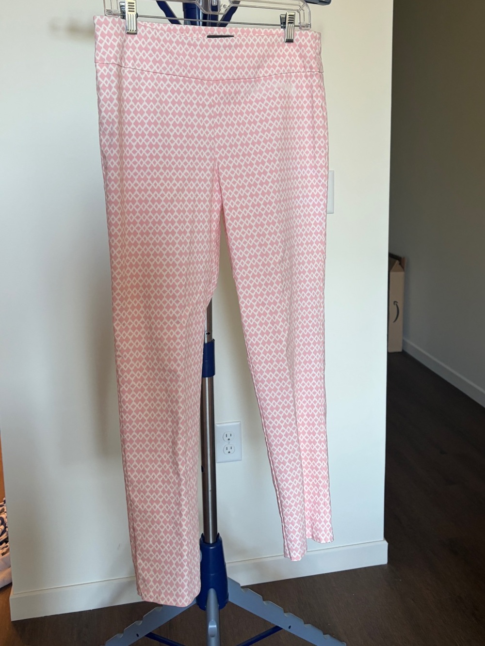 Vintage Pink Patterned Women's Pull-On Trousers